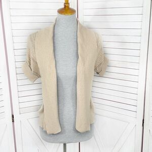 Dress Barn Vintage Open Front Cardigan Topper Sweater Tan Small